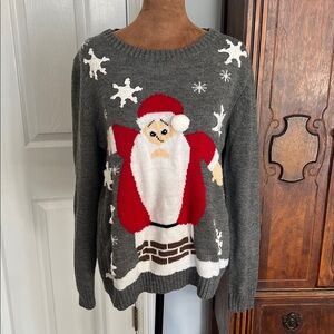 Carolyn Taylor Gray Santa Claus Sweater